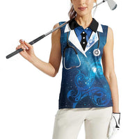 New Zealand Nurses RN Personalised Women Sleeveless Polo Shirt Galaxy Stethoscope Maori Motif LT9 - Polynesian Pride