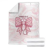 New Zealand Nurses RN Personalised Blanket Pink Stethoscope Coquette Bow Maori Motif