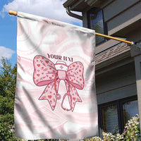 New Zealand Nurses RN Personalised Garden Flag Pink Stethoscope Coquette Bow Maori Motif LT9 - Polynesian Pride
