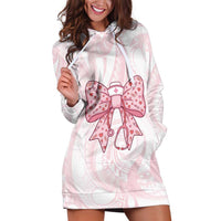 New Zealand Nurses RN Personalised Hoodie Dress Pink Stethoscope Coquette Bow Maori Motif LT9 Pink - Polynesian Pride