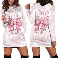 New Zealand Nurses RN Personalised Hoodie Dress Pink Stethoscope Coquette Bow Maori Motif LT9 - Polynesian Pride
