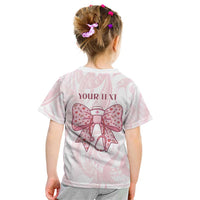 New Zealand Nurses RN Personalised Kid T Shirt Pink Stethoscope Coquette Bow Maori Motif LT9 - Polynesian Pride