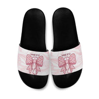 New Zealand Nurses RN Personalised Slide Sandals Pink Stethoscope Coquette Bow Maori Motif