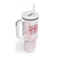 New Zealand Nurses RN Personalised Tumbler With Handle Pink Stethoscope Coquette Bow Maori Motif LT9 - Polynesian Pride