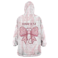 New Zealand Nurses RN Personalised Wearable Blanket Hoodie Pink Stethoscope Coquette Bow Maori Motif LT9 - Polynesian Pride