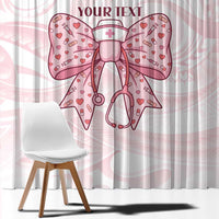 New Zealand Nurses RN Personalised Window Curtain Pink Stethoscope Coquette Bow Maori Motif