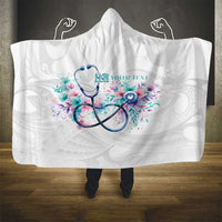 New Zealand Nurses RN Personalised Hooded Blanket Stethoscope Floral Maori Motif LT9 - Polynesian Pride
