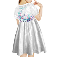 New Zealand Nurses RN Personalised Kid Short Sleeve Dress Stethoscope Floral Maori Motif LT9 - Polynesian Pride