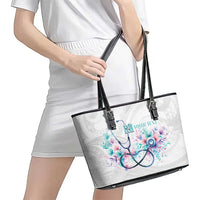 New Zealand Nurses RN Personalised Leather Tote Bag Stethoscope Floral Maori Motif LT9 - Polynesian Pride