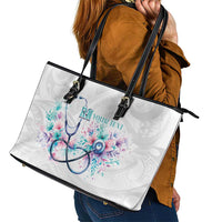 New Zealand Nurses RN Personalised Leather Tote Bag Stethoscope Floral Maori Motif LT9 - Polynesian Pride