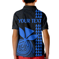 Custom Hawaii Kid Polo Shirt King Kamehameha - Blue LT9 - Polynesian Pride