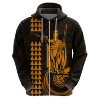 Custom Hawaii Hoodie King Kamehameha Gold LT9 - Polynesian Pride