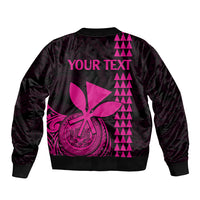 Custom Hawaii Bomber Jacket King Kamehameha - Pink LT9 - Polynesian Pride