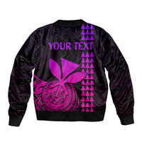 Custom Hawaii Bomber Jacket King Kamehameha - Pink Gradient LT9 - Polynesian Pride