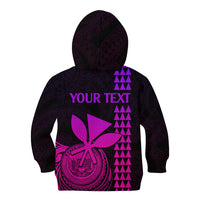 Custom Hawaii Kid Hoodie King Kamehameha - Pink Gradient LT9 - Polynesian Pride