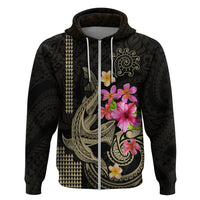 Custom Polynesian Hoodie Hawaiian Warriors with Tribal Shark Tattoos Nude LT9 Zip Hoodie Nude - Polynesian Pride