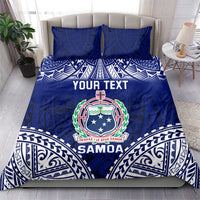 Personalised Samoa Coat Of Arms Bedding Set With Polynesian Pattern Version