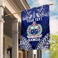 Personalised Samoa Coat Of Arms Garden Flag With Polynesian Pattern Version LT9 House Flag Blue - Polynesian Pride