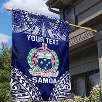 Personalised Samoa Coat Of Arms Garden Flag With Polynesian Pattern Version LT9 - Polynesian Pride