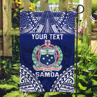 Personalised Samoa Coat Of Arms Garden Flag With Polynesian Pattern Version LT9 Garden Flag Blue - Polynesian Pride