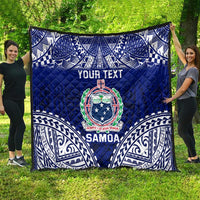 Personalised Samoa Coat Of Arms Quilt With Polynesian Pattern Version