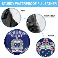 Personalised Samoa Coat Of Arms Spare Tire Cover With Polynesian Pattern Version LT9 - Polynesian Pride