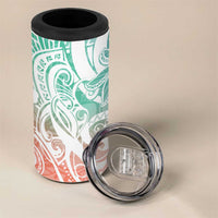 Polynesian Tribal Plumeria 4 in 1 Can Cooler Tumbler with Hawaii Kanaka Maoli Bloom Version
