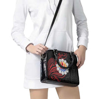 Tahitian Coat Of Arm and Tiare Flower Shoulder Handbag Polynesian Tribal Tattoo LT9 - Polynesian Pride