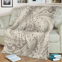 Tahitian Tiare Flower Blanket Beige Polynesian Pattern LT9 - Polynesian Pride