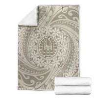 Tahitian Tiare Flower Blanket Beige Polynesian Pattern LT9 - Polynesian Pride