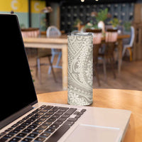 Tahitian Tiare Flower Skinny Tumbler Beige Polynesian Pattern LT9 - Polynesian Pride