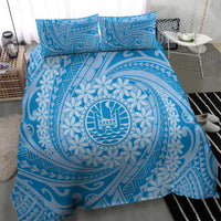 Tahitian Tiare Flower Bedding Set Blue Polynesian Pattern LT9 - Polynesian Pride