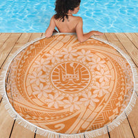 Tahitian Tiare Flower Beach Blanket Gold Polynesian Pattern LT9 - Polynesian Pride