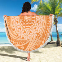 Tahitian Tiare Flower Beach Blanket Gold Polynesian Pattern LT9 - Polynesian Pride