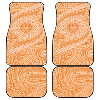 Tahitian Tiare Flower Car Mats Gold Polynesian Pattern