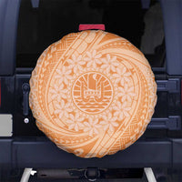 Tahitian Tiare Flower Spare Tire Cover Gold Polynesian Pattern LT9 - Polynesian Pride