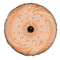 Tahitian Tiare Flower Spare Tire Cover Gold Polynesian Pattern LT9 - Polynesian Pride