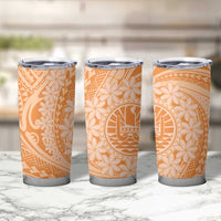 Tahitian Tiare Flower Tumbler Cup Gold Polynesian Pattern LT9 - Polynesian Pride