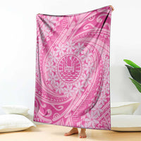 Tahitian Tiare Flower Blanket Pink Polynesian Pattern LT9 - Polynesian Pride