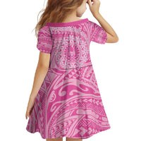 Tahitian Tiare Flower Family Matching Mermaid Dress and Hawaiian Shirt Pink Polynesian Pattern