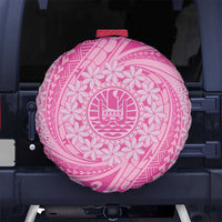 Tahitian Tiare Flower Spare Tire Cover Pink Polynesian Pattern LT9 - Polynesian Pride