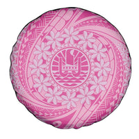 Tahitian Tiare Flower Spare Tire Cover Pink Polynesian Pattern LT9 - Polynesian Pride