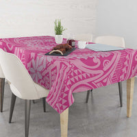 Tahitian Tiare Flower Tablecloth Pink Polynesian Pattern
