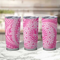 Tahitian Tiare Flower Tumbler Cup Pink Polynesian Pattern LT9 - Polynesian Pride