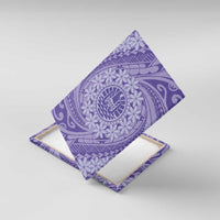 Tahitian Tiare Flower Canvas Wall Art Violet Polynesian Pattern