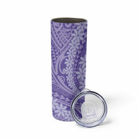 Tahitian Tiare Flower Skinny Tumbler Violet Polynesian Pattern LT9 - Polynesian Pride