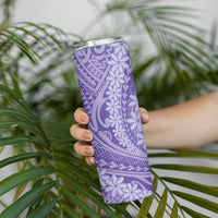 Tahitian Tiare Flower Skinny Tumbler Violet Polynesian Pattern LT9 - Polynesian Pride