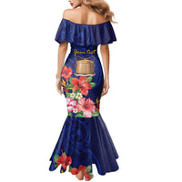 Personalised Tokelau Tropical Hibiscus Mermaid Dress With Polynesian Plumeria Tattoo LT9 - Polynesian Pride