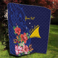 Personalised Tokelau Tropical Hibiscus Quilt With Polynesian Plumeria Tattoo
