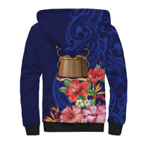 Personalised Tokelau Tropical Hibiscus Sherpa Hoodie With Polynesian Plumeria Tattoo LT9 - Polynesian Pride